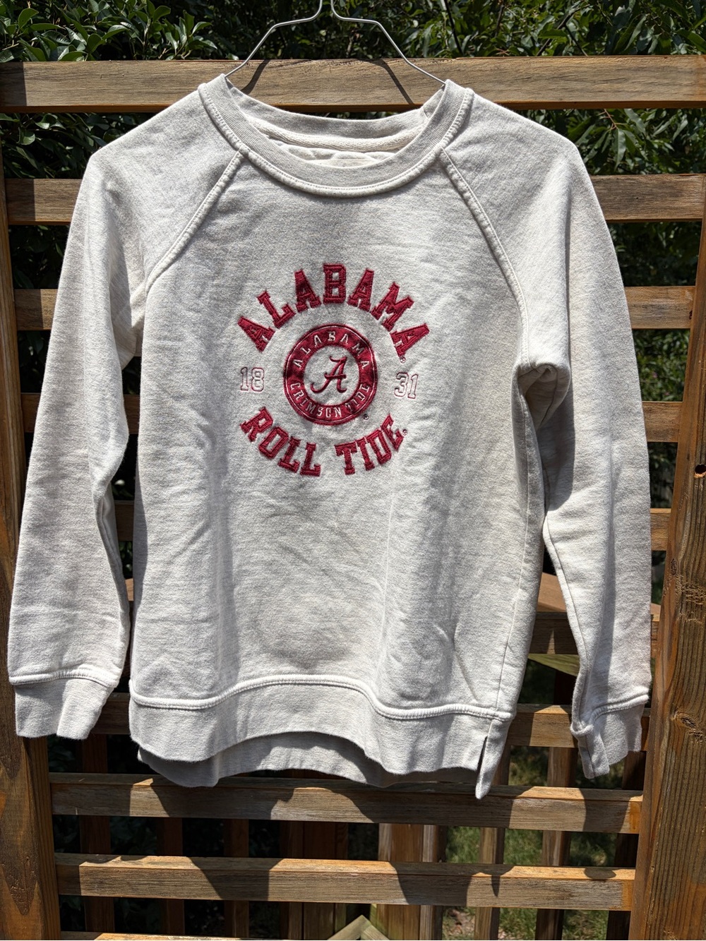 League Cream Crewneck Sweatshirt with Subtle Gray Logo